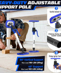 Person using ✝️ Third Hand Tool 3rd Hand Support System, Premium Steel Telescoping Pole with 180 LB Capacity under a table