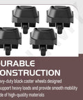 4 Pack Foot And Wheel Vacuum Caster Replacement Kit 12388 12293 for Six to Sixteen Gallon Wet Dry Vacuums, black casters