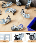 12 Pack 2 Inch Heavy Duty Storage Rack Caster Wheels With Top Brakes Swivel Corner Casters 720 Lb Total Capacity