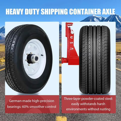 Heavy Duty Container Wheel Kit With Six Lug Wheels And Carbon Steel U Shackle Bundles for Moving 20 to 40 Foot Shipping Containers