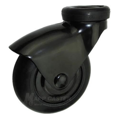 Replacement Casters for Heavy Duty IV Poles (4), non-marking 3-inch matte black wheel, chemical resistant