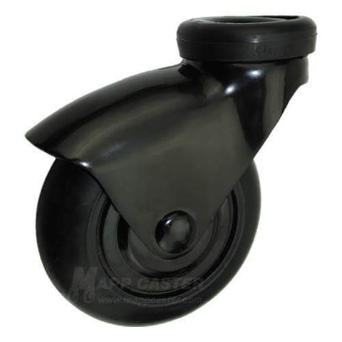 Replacement Casters for Heavy Duty IV Poles (5) showing one black 3" non-marking neoprene wheel with a smooth surface.