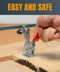 Using Two Pack Heavy Duty Horizontal Quick Release 225D Toggle Clamps with 500 lbs holding capacity for securing wood on workbench