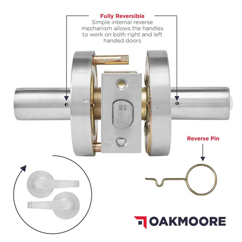 Heavy Duty Commercial Storeroom Door Lockset Grade 2 Keyed Schools and Businesses Nickel Finish ANSI A1562 ADA UL Listed