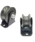 Pulley,Pulley Wheel, 2 Heavy Duty Track Wheel,Directional Sheave,Sliding Gate Roller,Double Bearing,for Industrial Machines,Rolling Gates,Wire Rope Rails,Barn Door(2.5inch) shown in front and side view