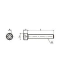 Technical drawing of ✝️ SNSS-M4-35-FT NBK Hex Socket Head Cap Screws - Full Thread. - Made in Japan, showing dimensions and shape.
