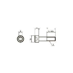 Technical diagram of SNSS-5/16-18-1/2 NBK Hex Socket Head Cap Screws - Inch Thread- Pack of 10. - Made in Japan, side and top view dimensions