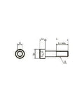 Technical diagram of ✝️ SNSS-#10-24-3/8 NBK Hex Socket Head Cap Screws - Inch Thread- Pack of 10. - Made in Japan, dimensions labeled for precision fit.