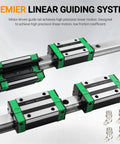 Two 600mm HGR20 linear rails paired with four HGH20CA square carriages deliver precise, high-rigidity CNC motion for machines and automation.