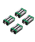Four slide blocks from Two 700mm HGR20 Linear Guide Rails With RM1605 700mm Ballscrew Kit for DIY CNC Routers, Lathes, Mills