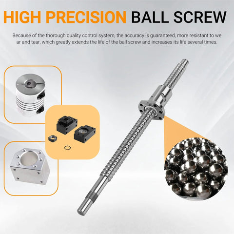 SFU1605 500mm Ball Screw With 16mm Diameter Antibacklash Ball Nut For CNC Machines BK10 BF10 End CF54 Steel