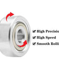 Close-up of 30Pcs 693ZZ Ball Bearings, showing high precision, speed, silent small deep groove, double shield, miniature carbon steel.