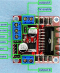 HiLetgo 4pcs L298N Motor Driver Controller Board Module Stepper Motor DC Dual H-Bridge for Arduino Smart Car Power UNO MEGA R3 Mega2560 top view