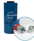 Hollow Hydraulic Cylinder Ram 20 TON 4 Inch Stroke with connectors, blue cylindrical body, suitable for hydraulic systems.