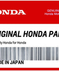 Label displaying HONDA 28150-HN8-000 LIMITER, TORQUE with barcode, original Honda part, made in Japan in red and white color scheme.