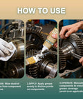Steps showing application of White Lithium Grease for Car Door,Bearings & Gears Lubricant Grease on machinery components