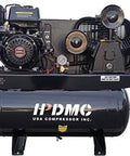 HPDMC 13HP Gas Powered Air Compressor, 3-Cylinder, 30 Gallon Horizontal Tank, Piston Pump Air Compressed System (125 PSI @ 44 CFM) front view