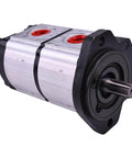 HOLDWELL 10T Hydraulic Gear Pump 67051095 67051100 compatible with Casappa PLP20.7,2-01W4LOD/OC/20.7.2-L0C-S7 PLP20.7,2-01S1-ZOD/OC/20.7.2LOC-S7 50068IHI 8.15cc+8.15cc, front view