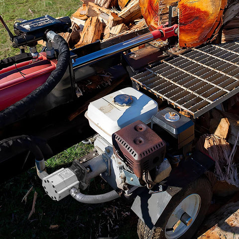Hydraulic Wood Log Splitter Pump, 16GPM, 2 Stage 4000PSI, 1'' Inlet 1/2'' NPT Outlet 3600 RPM Aluminum Hydraulic Gear Pump mounted on a log splitter