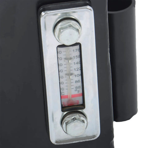 Close-up of the Hydraulic Piston Hand Pump 1.5 CID 3 Qts Manual Hydraulic Pump Single Acting with Release Knob gauge on black surface