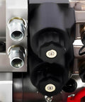Close-up of 12V DC 4.5Liter Reservoir Hydraulic Power Pump Double Acting 4 Way Unit Hydraulic Pump Hydraulic Power Pack for Dump Trailer Car Lifting