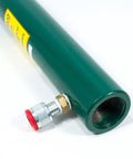 Close-up of 10 Ton Capacity 10" Stroke Hydraulic Ram showing fitting for shop use, repair, and equipment builds.