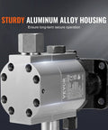 Close-up of Hydraulic Wood Log Splitter Pump, 16GPM, 2 Stage 4000PSI, 1'' Inlet 1/2'' NPT Outlet 3600 RPM Aluminum Gear Housing