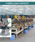 Heavy Duty Industrial Casters 6 x 2 Inch With Cast Iron Wheels And Roller Bearings, Galvanized Steel Hubs, Zinc Plated Yokes