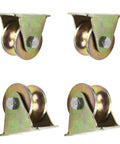 Pulley,Pulley Wheel, 4PC,Heavy Duty Rigid Wheels,Sheave Round Tube Directional Track Wheel,Double Bearing,for Industrial Machines