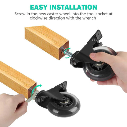 Installation of Heavy Duty 3 Inch Swivel Casters Set Of Four With M10 By 20mm Metric Stem Threads Locking Castors And Hex Nuts 600 Lb Capacity