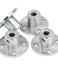 Rugged 4mm flange shaft couplings in a 4-pack for RC motors, made of iron with flange design for secure alignment and easy swaps.