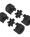 Flexible 1/2 to 5/8 inch L Jaw Coupling Set with Buna N NBR spider, HT250 steel, 3-piece, for industrial and agricultural use