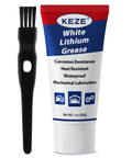 Keze White Lithium Grease Tube Automotive Grasa De Litio Car Door Grease with Brush NLGI 2 Rust Corrosion Waterproof, 1oz pack