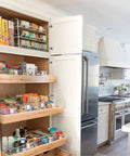 Kitchen cabinet with open door showing 10 Pack Soft Close Hinges For Face Frame Cabinets One And A Quarter Inch Overlay 105 Degree
