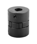 Front view of Efficient L075 3 piece L-Jaw coupling set with 5/8 inch bore and 3/16 inch keyway, HT250 steel hubs, NBR spider insert.