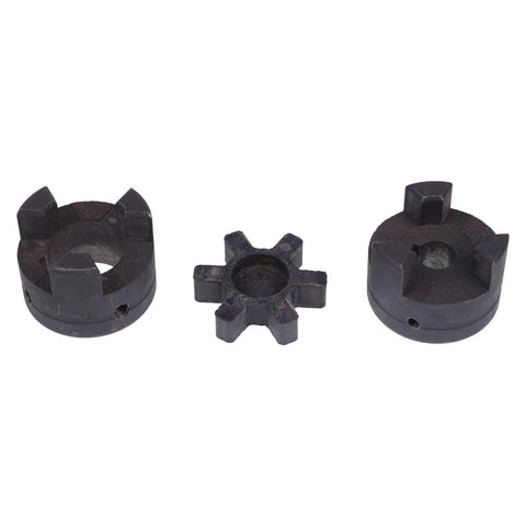 L075 L Jaw 3 Piece Coupling Set For Log Splitters And Hydraulic Equipment With Two Hubs And NBR Insert HT250 Steel For Efficient Torque Transfer