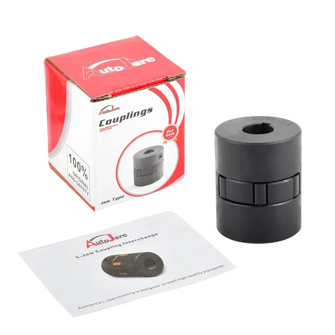3-piece black L-Jaw coupling set with Buna-N rubber spider for 5/8 to 1 in shafts