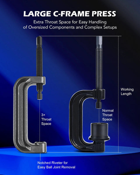 Ball Joint Press Kit With C Frame Press For Ball Joints And Universal Joints U Joints Brake Anchor Pins And Wheel Studs U Joint Removal Tool