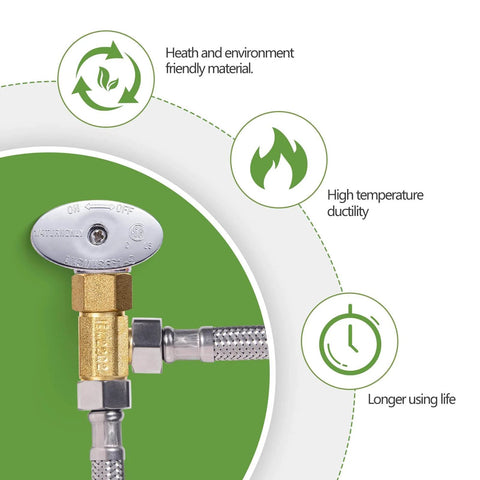 Lead Free Brass Three Eighth Inch Angle Stop Add A Tee Compression Tee Valve With Three Eighth Inch Inlet And Outlet Connections Two Pack