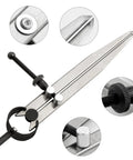 8 Inch Adjustable Leather Compass And 8 Inch Steel Ruler Drafting Set, carbon steel divider close-up, ideal for geometry and metalwork.