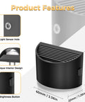 Close-up of Two Pack Led Night Light Plug In With Dusk To Dawn Sensor Three Level Brightness 30 60 100 Lum Warm White 3000K