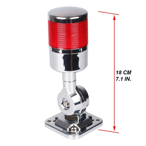 110V To 220V LED Stack Tower Light With Buzzer Industrial Warning Light Andon Light Column Signal Tower Indicator Beacon Continuous Or Flashing Mode 1 Layer Prism Cut PC Lampshade High Brightness Low Power 100000 Hour Lifespan, red lampshade, 18cm height