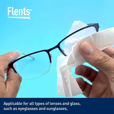 Flents lens wipes for glasses; pre-moistened wipes used to clean eyeglasses.