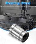 Compact sealed linear ball bearings with 5mm bore, 10mm OD, and 15mm length in a 2 pack showing steel compatibility with machinery
