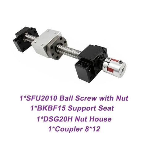 Ball Screw, Linear Guide Ball Screw 20mm Ball Screw SFU2010 Kit 550-1500mm C7 with Nut BKBF15 DSG20H Coupler 1500mm
