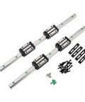 Complete 300mm Linear Guide Rail Kit With Two HGR15 Rails Four Bearing Blocks And One 300mm SFU1204 Ball Screw With Metal Deflector Nut BK10