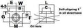 Technical diagram of ✝️ NB TWA12 NB Ball Bushing Block 3/4" inch Linear Motion with labeled dimensions and self-aligning feature.