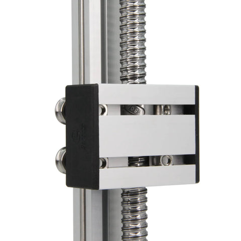 Close-up of 200mm Effective Stroke Length Linear Rail Guide Ballscrew SFU1605 with Nema 17 Stepper Motor for CNC Router Machine Parts