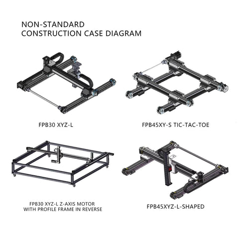 Diagram showing non-standard construction setups of Linear Stage Linear Motion Guide Belt Drive Linear Actuator Table.