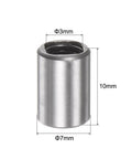 Smooth, low-friction linear motion on 3mm shafts with a compact LM3UU bearing set featuring 3mm bore, 7mm OD, 10mm length, dual rubber seals, and a 6-pack for reliable CNC and 3D printer linear guidance.